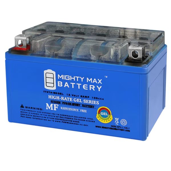 YTX7A-BS GEL Battery Replacement for Yacht Koyo WestCo PowerSonic, Mighty Max Battery, Mfr#: YTX7A-BSGEL1645